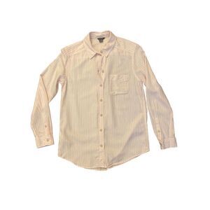 eddie bauer  Women’s striped Pink And White button down Top Size Small